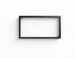 Black frame with subtle transparent shadow effect for design. Realistic rectangle overlay. Blurred gradient borders with soft edge isolated on white background. Modern frame mockup for product