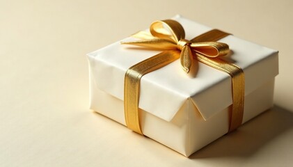 Ornate gold accents on a cream-colored wrapping, luxury gift, luxurious