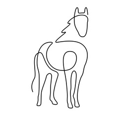 Obraz premium one line horse