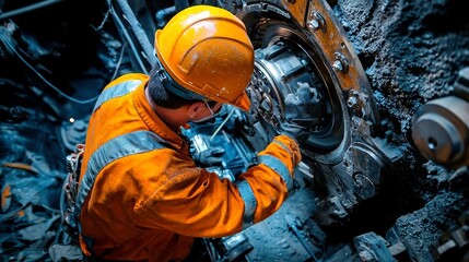 Mining Equipment Technician, dedicated to inspecting and troubleshooting machinery in the extraction industry, ensuring safety and operational efficiency in a dynamic environment