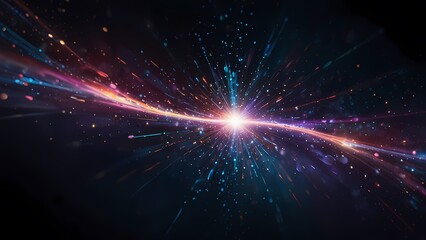 Fototapeta premium Abstract blue light background with stars and glowing energy in a cosmic design