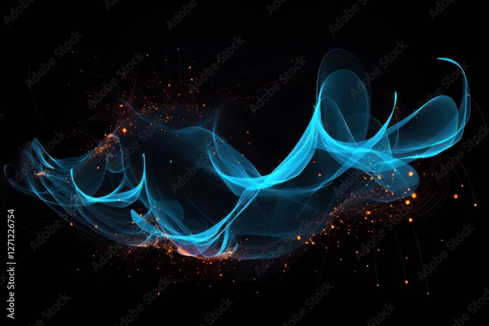 Canvas Prints black and blue backgrounds pattern swirl.