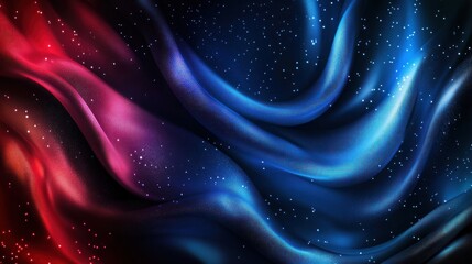 Obraz premium Cosmic Silk: A Celestial Tapestry of Red and Blue