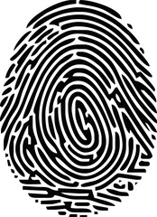 Digital fingerprint, finger print fingerprint lock secure security logo vector icon illustration