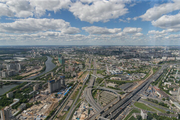 aerial view of the city Moscow