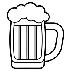 Simple Line Drawing of a Beer Mug