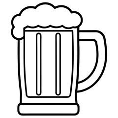 Simple Line Drawing of a Beer Mug