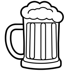 Simple Line Drawing of a Beer Mug