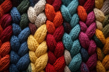 Colorful Knitted Braids in Varied Textures and Patterns