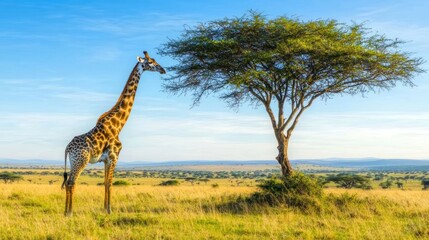 Fototapeta premium Giraffe in the African Savanna