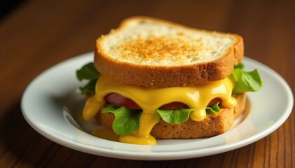 Erdnussbutter-Gesicht-Sandwich auf einem Karton, bunt, karton