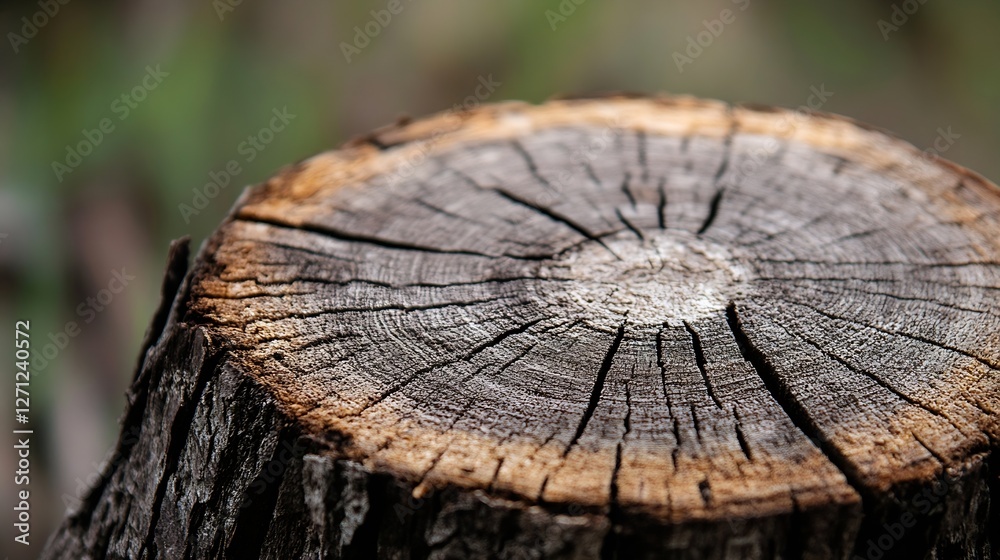 Poster Detailed and CloseUp View of a Tree Trunk Showing Rings and Texture in Nature : Generative AI