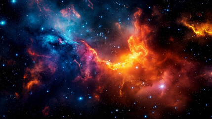 Fototapeta premium Cosmic nebula explosion: a mesmerizing deep space background for sci-fi designs, wallpapers, and futuristic digital art projects
