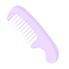 Haircare icon. Plastic comb for hair styling and grooming. Used for detangling and smooth hair.