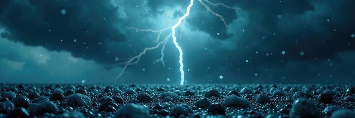 Hail hits the ground with loud claps in a dense thunderstorm clouds darkening the sky, hail, wet