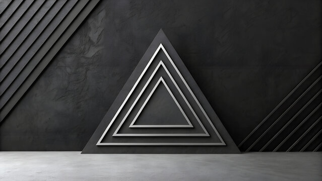 Geometric Abstract Design with Nested Triangles