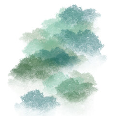 雲や森のような和風の素材