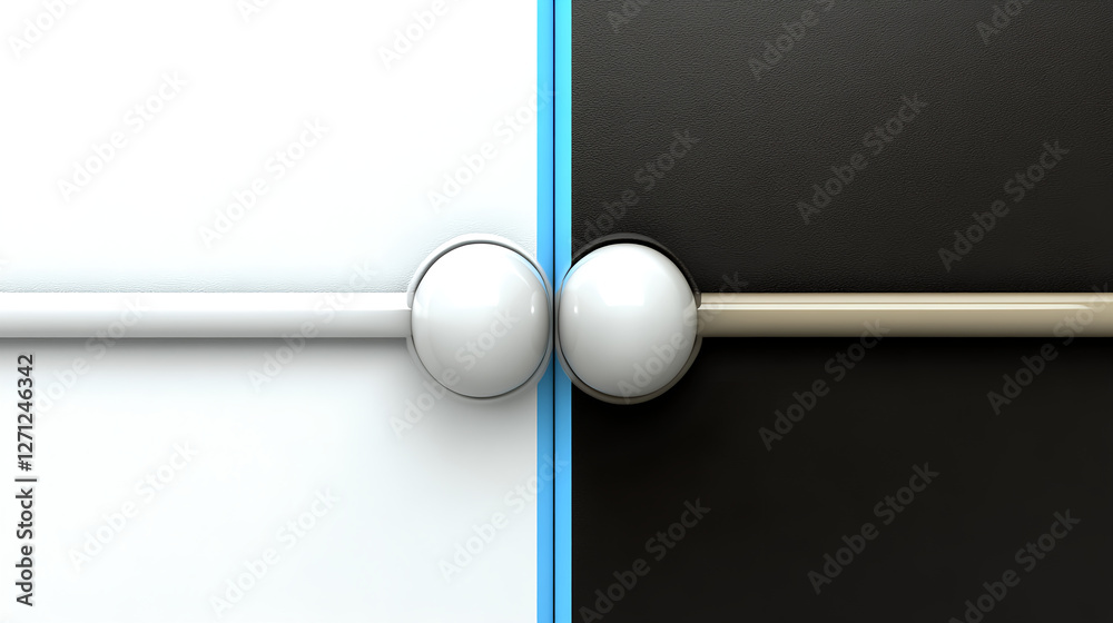 Poster connecting elements sphere interaction in monochrome environment digital art abstract design close-u