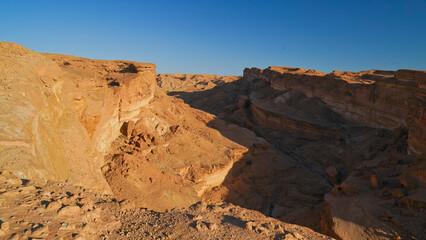 Fototapeta premium Lo spettacolare Canyon di Djebel Sidi Bouhlel dove sono state girate alcune scene di Guerre Stellari, nella provincia di Tozeur, Tunisia