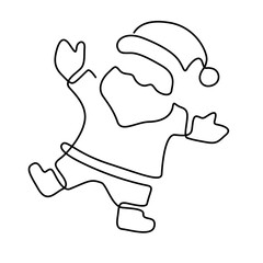 line art santa claus