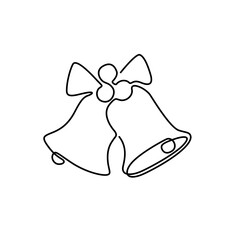 line art christmas bell