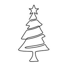 one line christmas tree