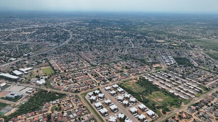 Fototapeta premium Gaborone residential houses and streets in Botswana, Africa