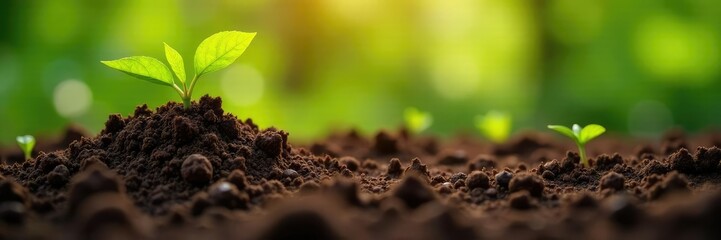 Soil enriched with compost and organic matter, natural, crop, agriculture