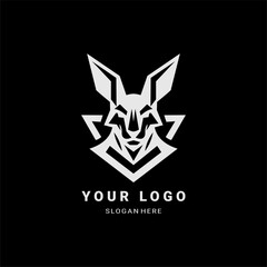 Obraz premium A unique geometric kangaroo logo with sharp angles and bold symmetry. Perfect for branding, sports teams, apparel, and corporate identity. Sleek, powerful, and modern design.