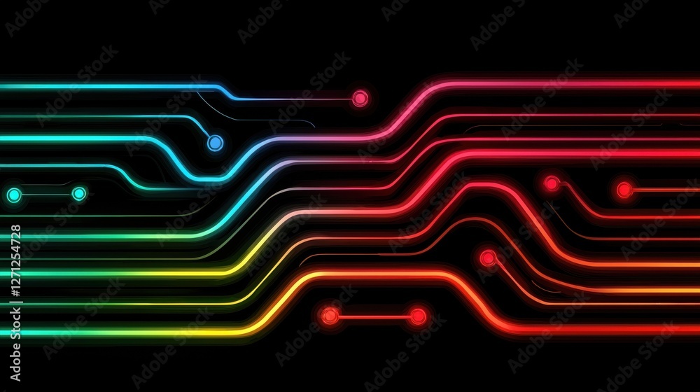 Poster background pattern infographic concept. futuristic glowing circuit grid vibrant digital interconnect
