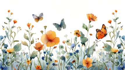 Butterfly illustration set with blue, purple, and orange tones, detailed wings on a clean white background