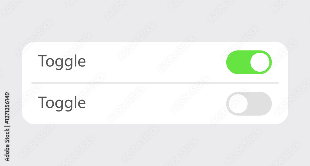 Wall mural toggle on off button mobile phone user interface vector illustration