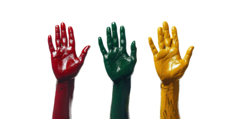 hands raised in the air,  juneteenth celebration