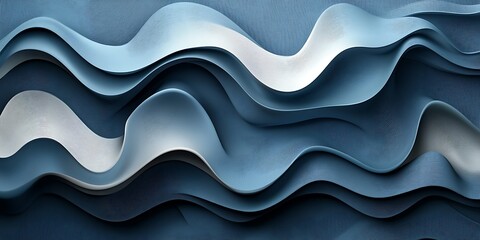 Abstract Blue and White Wave Texture Background