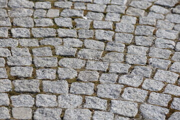 a road paved with cobblestones