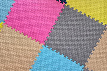 Colorful Interlocking Foam Mats with Textured Surface