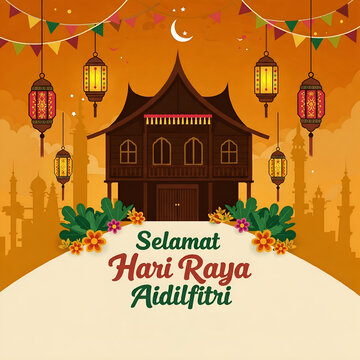 Selamat Hari raya aidilfitri poster 