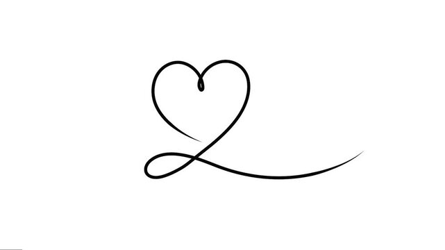 The heart loves shape animation elegance and continuous line drawing motion.