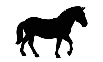 Horse running vector silhouette illustration isolated on transparent background