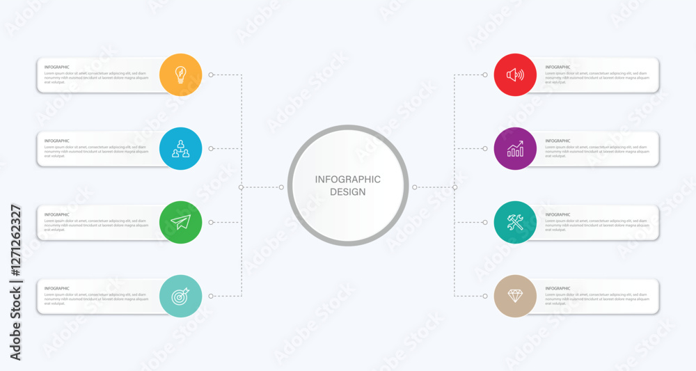 Wall mural vector infographic label design with circle infographic template design and 6-7-8 options or steps. 