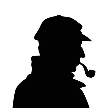 recommend clip art: Silhouette of a man, smoking a pipe illustration
