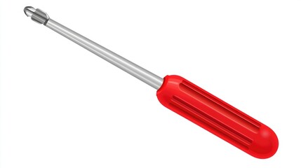 Fototapeta premium Red Screwdriver with a Silver Shaft