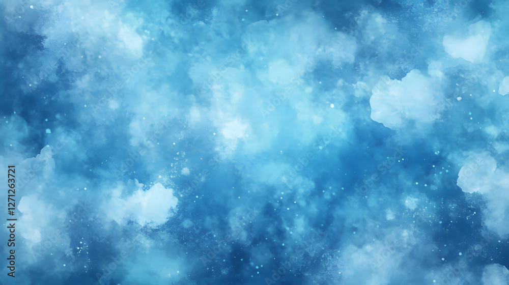 Poster A serene abstract blue background with soft clouds, creating a tranquil and dreamy atmosphere