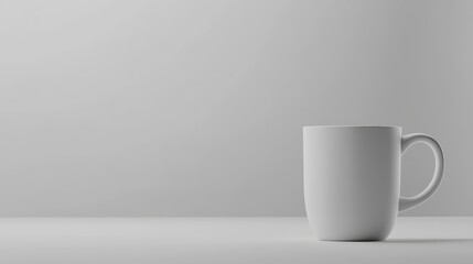 Obraz premium Clean white cup minimalist design