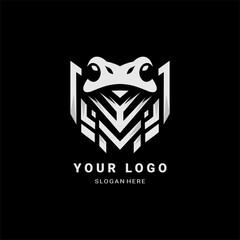 A sleek and futuristic frog logo with sharp geometric lines, ideal for tech, gaming, security, or branding. A bold and professional vector design with a modern touch.