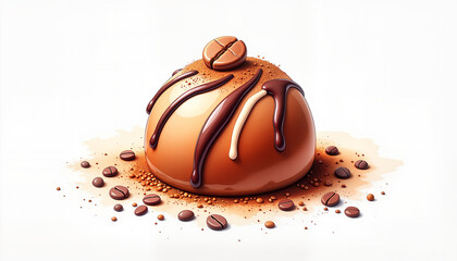 International Coffee Day luxurious coffee truffle with chocolate drizzle, indulgence