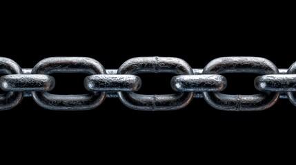 Obraz premium Metal chain links close up on black
