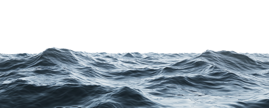 isolated texture of water surface, side view