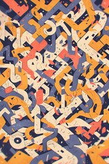 Abstract colorful letters, design texture, background, art