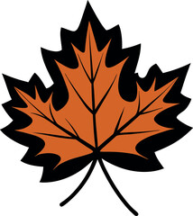 Minimalistic Black Silhouette Vector Illustration of Autumn Leaves with Aerial View, Falling Foliage, Seasonal Nature Art, Elegant Leaf Pattern, Botanical Elements, Rustic Fall Aesthetic, and Forest I